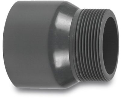 Afbeeldingen van VDL Puntstuk handgevormd PVC-U grijs 75MMX2.½" lijmmof/buitendraad 10bar