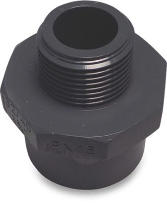 Afbeeldingen van VDL Puntstuk PVC-U achtkant grijs 90/110MMX2.½" lijmmof/spie/buitendraad 16bar