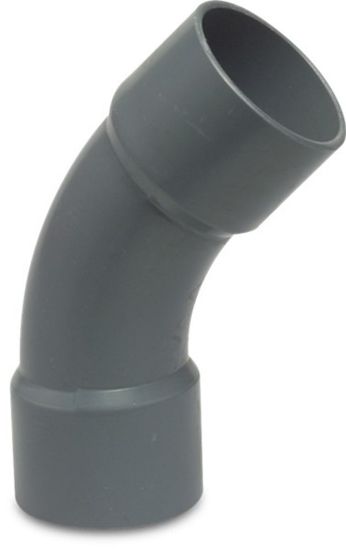 Afbeeldingen van PROFEC Bocht 45° handgevormd PVC-U grijs 140MM lijmmof 12,5bar