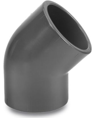 Afbeeldingen van VDL Knie 45° PVC-U grijs 10MM lijmmof 16bar