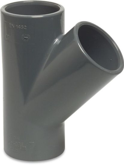 Afbeeldingen van PROFEC T-stuk 45° PVC-U grijs 20MM lijmmof 16bar