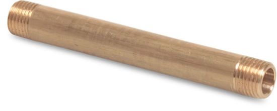 Afbeeldingen van PROFEC Pijpnippel nr.23 messing ¼" buitendraad 60MM 40bar