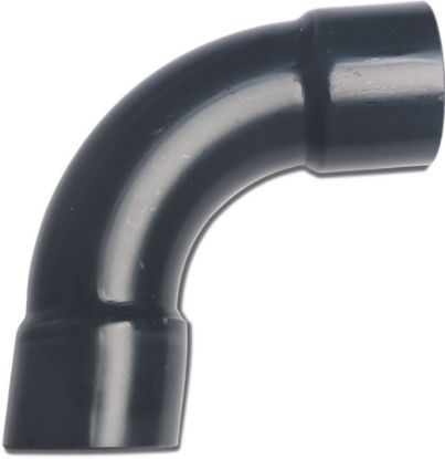 Afbeeldingen van PROFEC Brijvoerbocht 80° handgevormd PVC-U grijs 63MM lijmmof 10bar