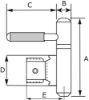 Afbeeldingen van DX Inboorpaumelle staal zwart 14MM ring NY zwart t.b.v. houten deuren & metalen inmetselkozijnen