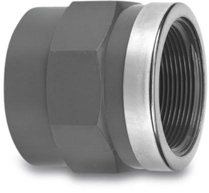 Afbeeldingen van VDL Draadsok versterkt PVC-U grijs 75MMX1.½" lijmmof/binnendraad 16bar