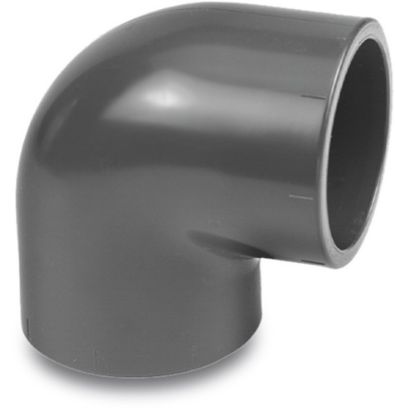 Afbeeldingen van VDL Knie 90° PVC-U grijs 200MM lijmmof 10bar