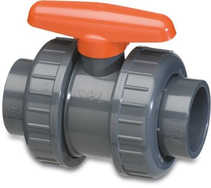 Afbeeldingen van VDL Kogelkraan PVC-U type DIL grijs 110MM lijmmof 10bar