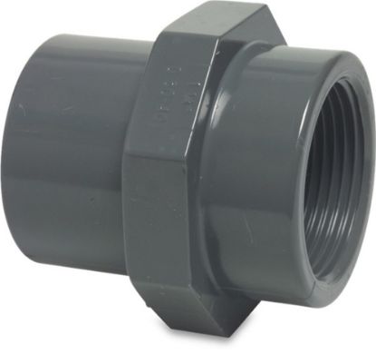 Afbeeldingen van PROFEC Draadsok PVC-U grijs 32/40MMX1.½" lijmmof/spie/binnendraad 10bar