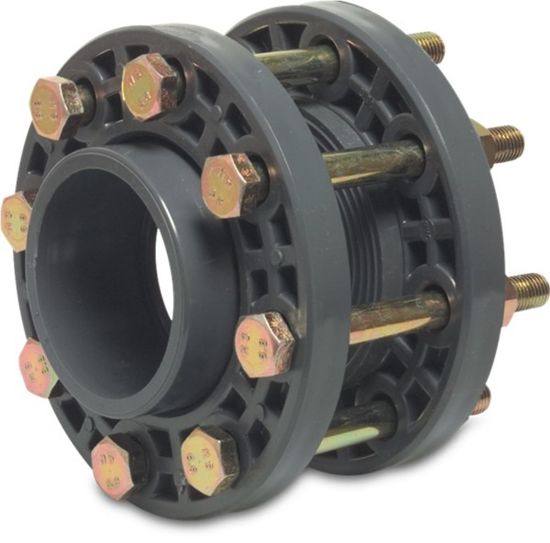 Afbeeldingen van PROFEC Flensset PVC-U grijs 110MM lijmmof DN100 16bar PN10/16