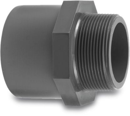 Afbeeldingen van VDL Puntstuk PVC-U zeskant grijs 25/32MMX½" lijmmof/spie/buitendraad 16bar