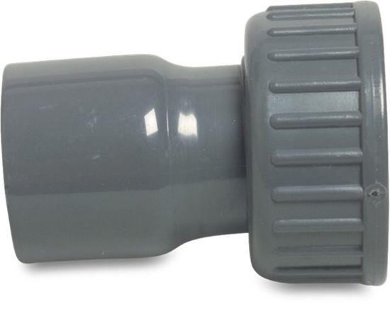 Afbeeldingen van VDL 2/3-koppeling PVC-U grijs 25MMX1" lijmmof/wartel binnendraad 16bar