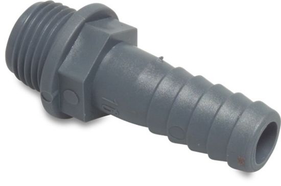Afbeeldingen van Slangtule PP grijs ⅜"X10MM buitendraad/slangtule 6bar