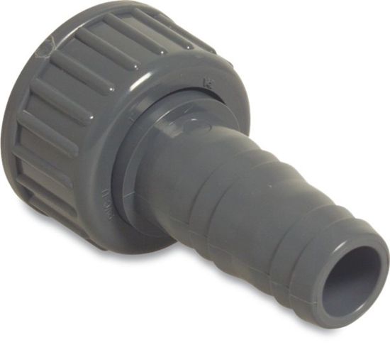 Afbeeldingen van PROFEC Slangtule PVC-U grijs 2"X50MM wartel binnendraad/slangtule 10bar