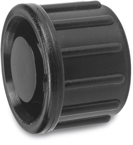 Afbeeldingen van VDL Eindkap PP zwart 25MM knel