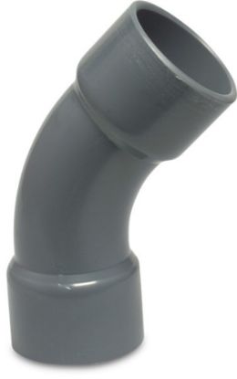 Afbeeldingen van PROFEC Bocht 45° handgevormd PVC-U grijs 32MM lijmmof 16bar