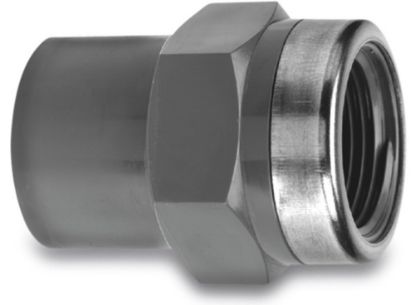 Afbeeldingen van VDL Overgangssok versterkt PVC-U grijs 63/75MMX2.½" lijmmof/spie/binnendraad 10bar
