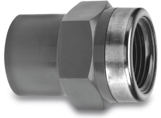 Afbeeldingen van VDL Overgangssok versterkt PVC-U grijs 20/32MMX¾" lijmmof/spie/binnendraad 16bar