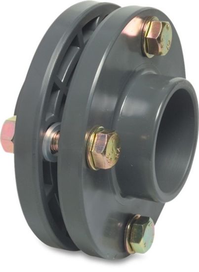 Afbeeldingen van PROFEC Flensset PVC-U grijs 140MM lijmmof DN125 10bar PN10/16