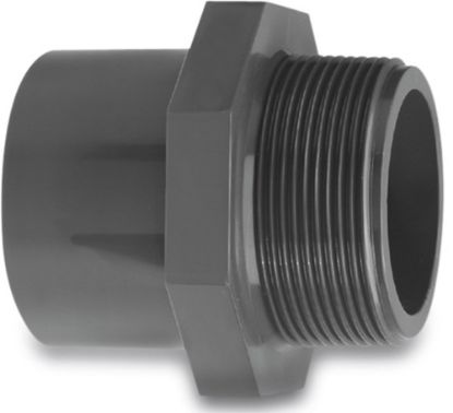Afbeeldingen van VDL Overgangsbus PVC-U grijs 63MMX1.½" spie/buitendraad 16bar