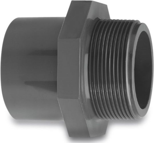 Afbeeldingen van VDL Overgangsbus PVC-U grijs 16MMX½" spie/buitendraad 16bar