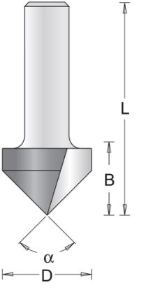 Afbeeldingen van V-groeffrees S8MM 12,7X47X60MM