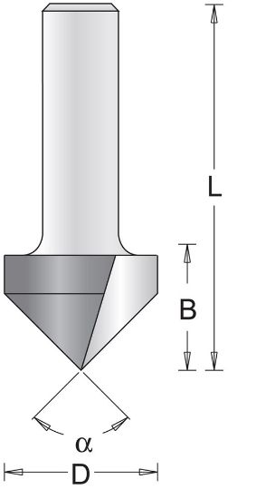 Afbeeldingen van V-groeffrees S6MM 12,7X45X60MM