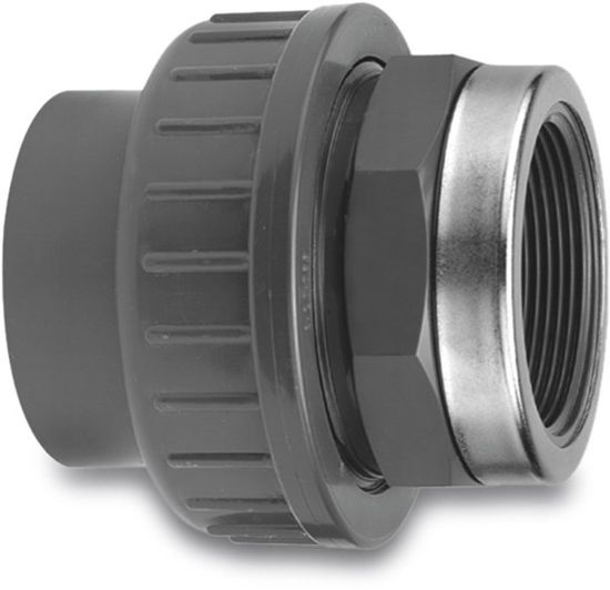 Afbeeldingen van VDL Koppeling versterkt PVC-U grijs 20MMX½" lijmmof/binnendraad 16bar