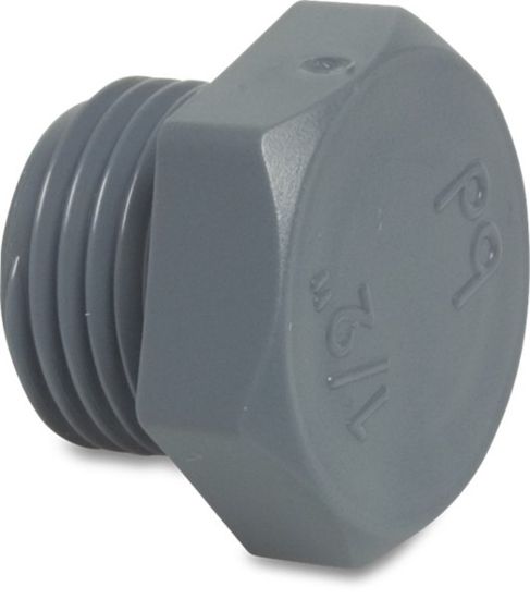 Afbeeldingen van Plug PP grijs ½" buitendraad 10bar