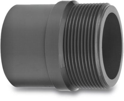 Afbeeldingen van VDL Puntstuk PVC-U rechte draad grijs 40/50MMX1.½" lijmmof/spie/buitendraad 10bar