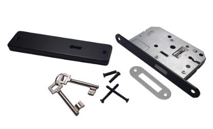 Afbeeldingen van Kastslot set met schild klavier SL 56 zwart