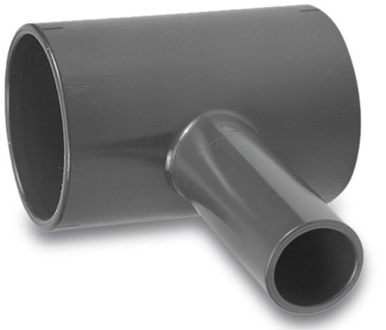 Afbeeldingen van VDL T-stuk 90° PVC-U grijs 50X32X50MM lijmmof/spie/lijmmof 10bar