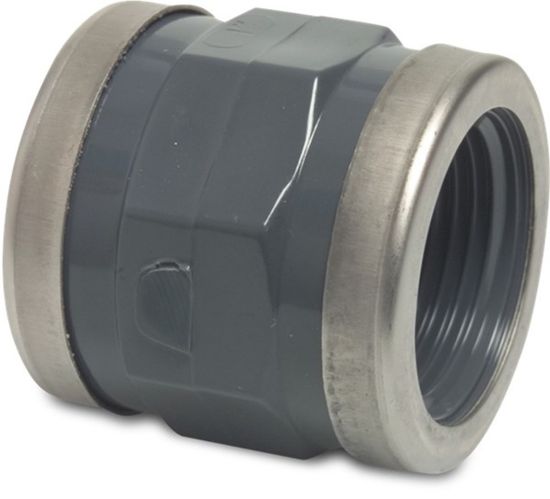 Afbeeldingen van VDL Draadsok versterkt PVC-U grijs 2.½" binnendraad 10bar