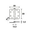 Afbeeldingen van OXLOC Schijflagerscharnier EV ronde hoek 89X89MM SKG**