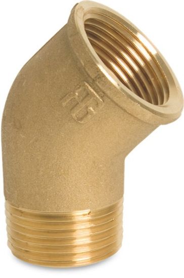 Afbeeldingen van PROFEC Knie 45° nr.121 messing ¾" binnendraad/buitendraad 40bar