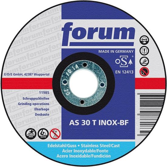 Afbeeldingen van FORUM Afbraamschijf gebogen t.b.v. RVS-bewerking 180X6MM
