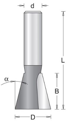 Afbeeldingen van Zwaluwstaartfrees S6MM 12,7X45X14MM