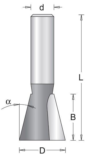Afbeeldingen van Zwaluwstaartfrees S6MM 12,7X45X14MM