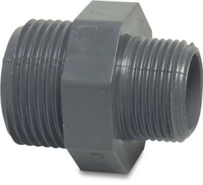 Afbeeldingen van VDL Verloopnippel PVC-U grijs ⅜"X¼" buitendraad 10bar