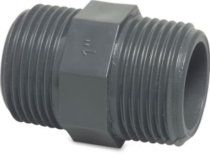 Afbeeldingen van VDL Nippel PVC-U grijs ¼" buitendraad 10bar