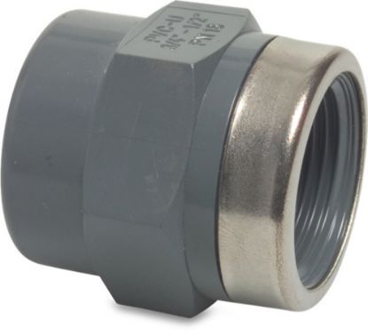 Afbeeldingen van VDL Draadsok versterkt PVC-U grijs ½"X⅜" binnendraad 10bar