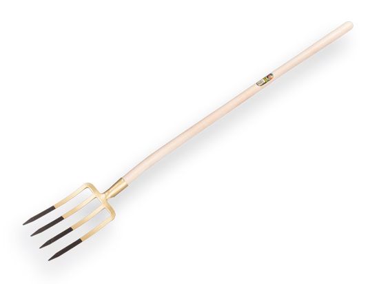 Afbeeldingen van Spitvork 4-tands brons met batsesteel 130CM