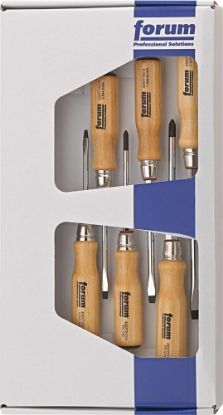 Afbeeldingen van FORUM Schroevendraaierset hout sleuf/PH 6x