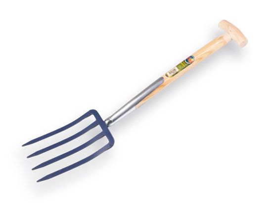 Afbeeldingen van Spitvork 4-tands blauw korte steel 50CM