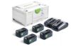 Afbeeldingen van FESTOOL Energie-set SYS 18V 4x5,0/TCL6DUO 18V Li-ion 4x accu 5,0Ah en duolader in systainer