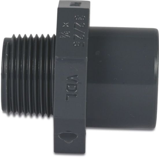 Afbeeldingen van VDL Puntstuk PVC-U grijs 25/32MMX¾" 16bar