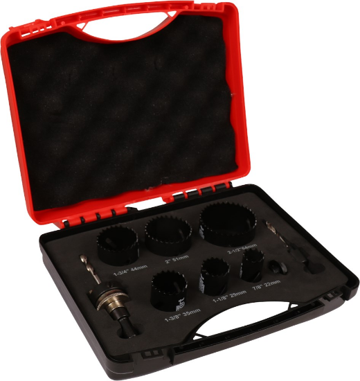 Afbeeldingen van KELFORT Opbergkoffer elektriciën aluminium gatzaagset Bi-Metal