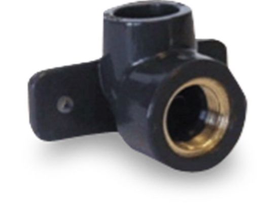 Afbeeldingen van PROFEC Muurplaat 90° PVC-U/messing grijs 20MMX½" lijmmof/binnendraad 10bar