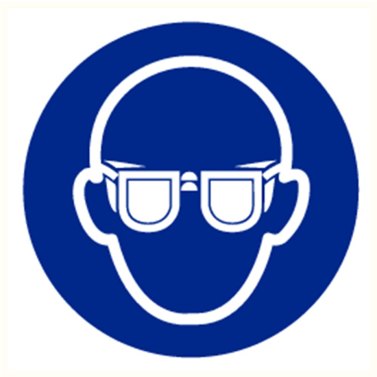 Afbeeldingen van Bord vinyl 'oogbescherming verplicht' 200MM