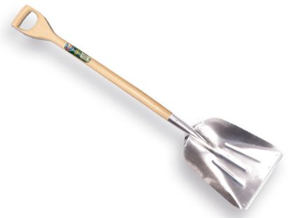 Afbeeldingen van Graanschop ALU houten gebogen D-steel 95CM