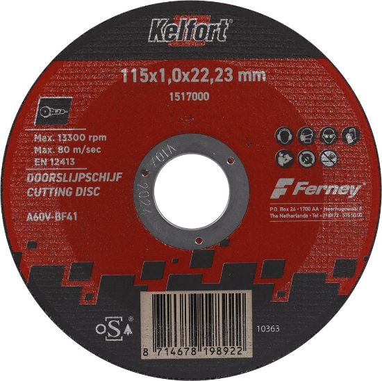 Afbeeldingen van KELFORT Doorslijpschijf vlak dun 115X1MM